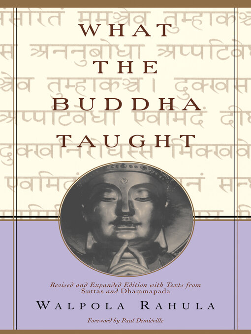 Title details for What the Buddha Taught by Walpola Rahula - Available